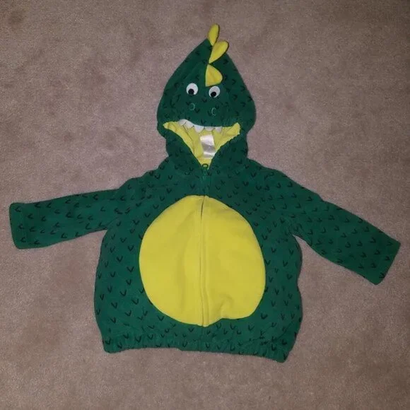 Carter's Green Dinosaur Halloween Costume Baby 6-9 Months Dragon Jacket Pants - Picture 2 of 11
